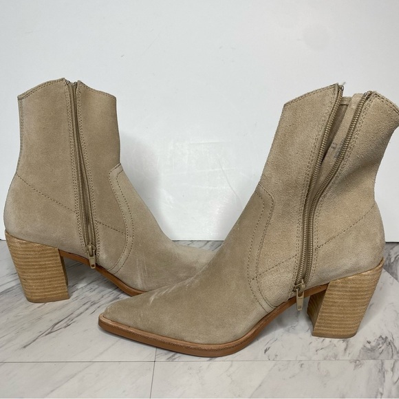 Jeffrey Campbell Jessine Tan Suede Pointy Toe Bootie 8 1/2 - Picture 6 of 14